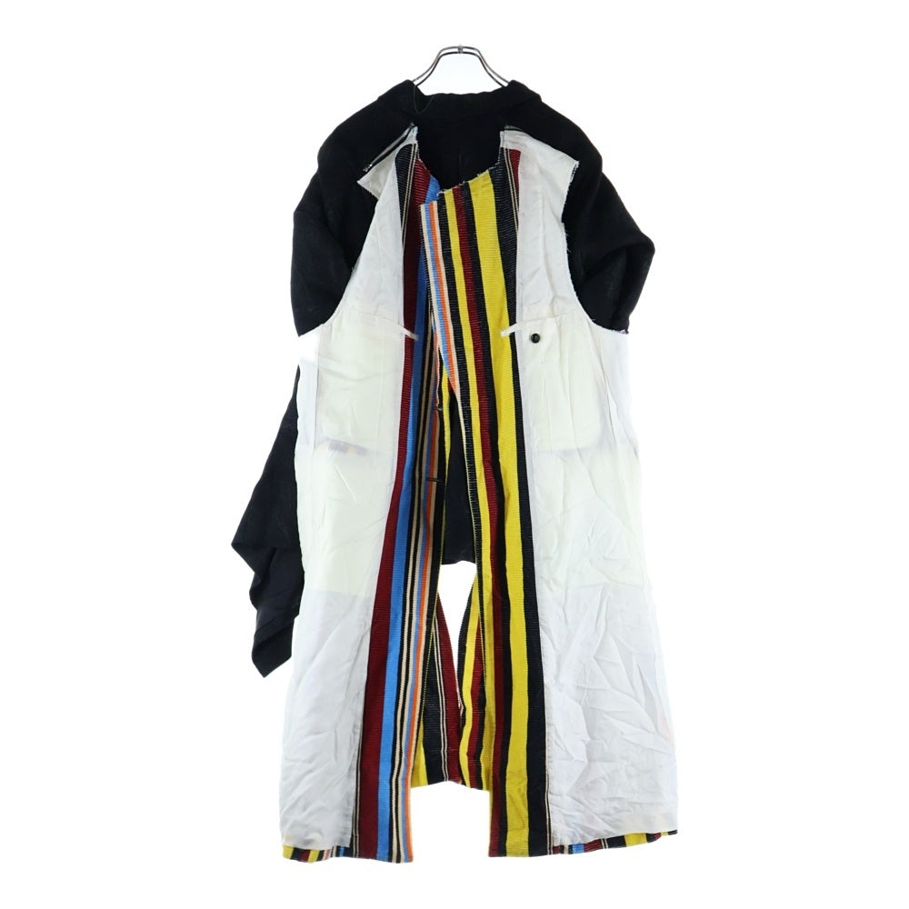 COMME des GARCONS HOMME PLUS(コムデギャルソンオムプリュス) 25SS ドッキングジャケット ペイズリー コーデュロイドレープ付き ブラック/マルチカラー PO-J045