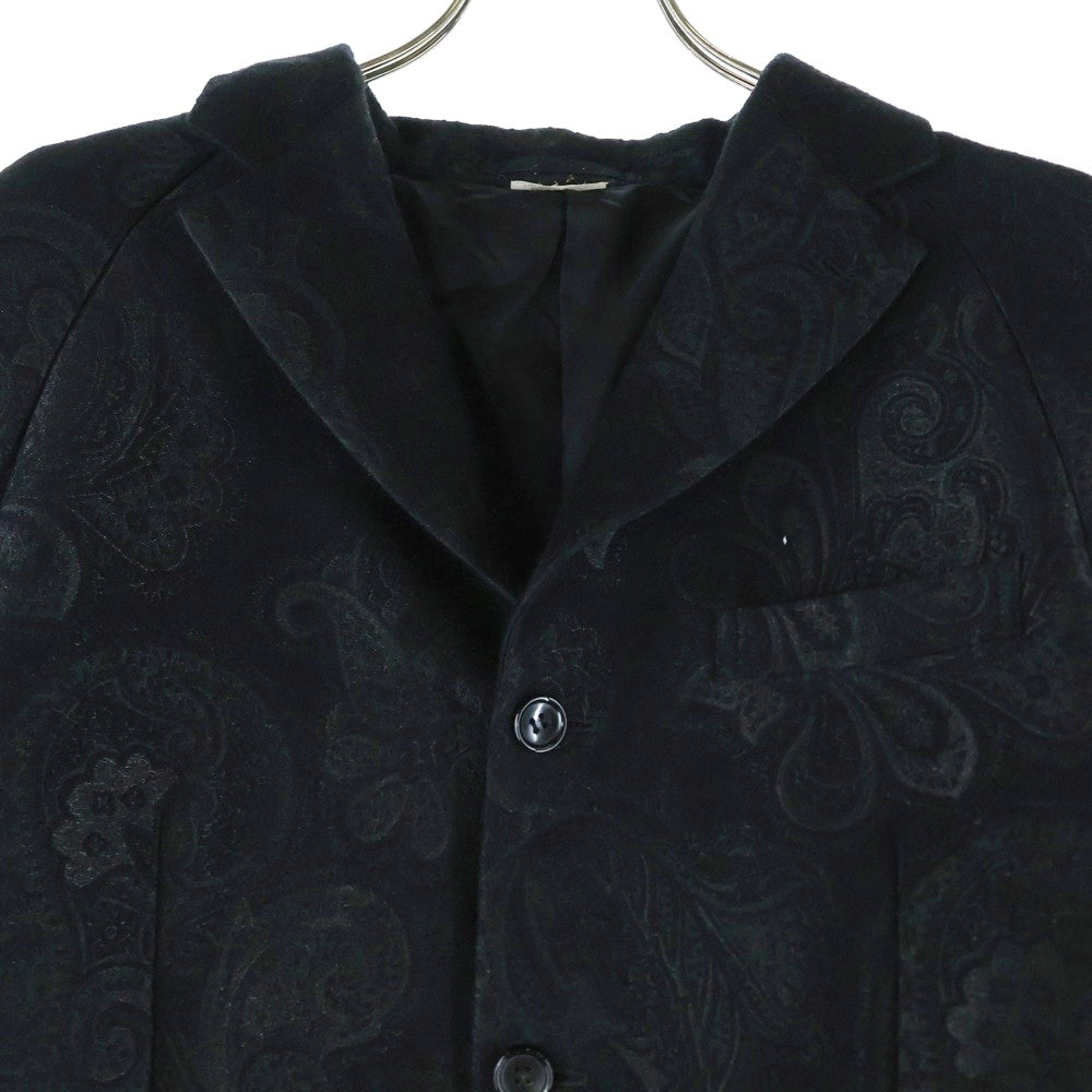 COMME des GARCONS HOMME PLUS(コムデギャルソンオムプリュス) 25SS ドッキングジャケット ペイズリー コーデュロイドレープ付き ブラック/マルチカラー PO-J045