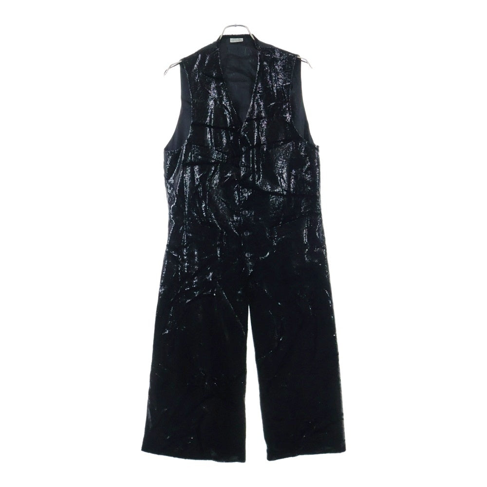 COMME des GARCONS HOMME PLUS(コムデギャルソンオムプリュス) 25SS コーティング ナイロン デザイン ドレープジャケット ブラック PO-V003