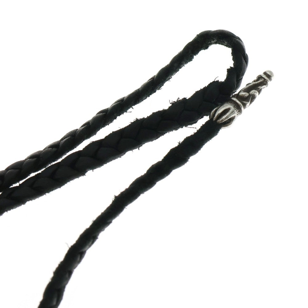 CHROME HEARTS(クロムハーツ) LEATHER BRAID SCROLL ネックレス レザーブレイドネックレス ブラック/シルバー BCA377