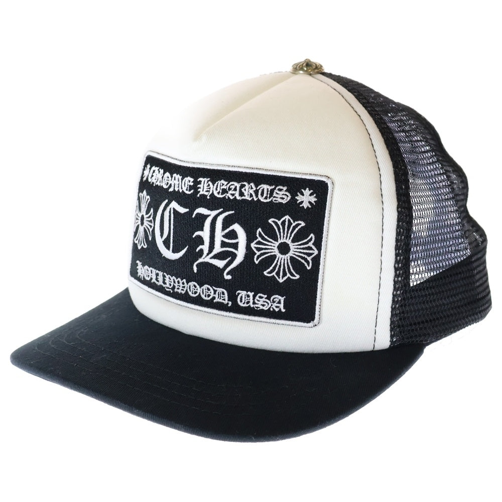 CHROME HEARTS(クロムハーツ) RUCKER CAP CHパッチメッシュトラッカーキャップ クロスボール付 帽子 ホワイト/ブラック