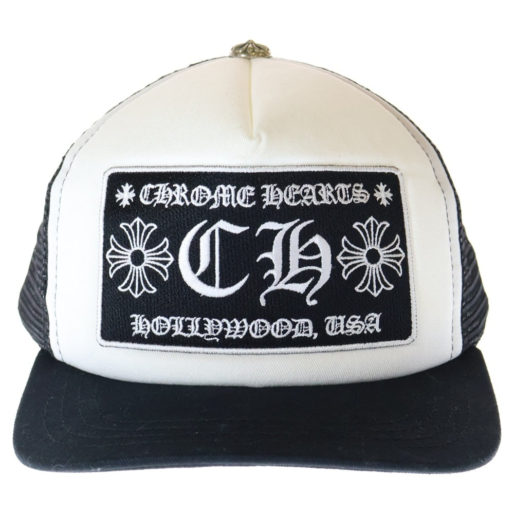 CHROME HEARTS(クロムハーツ) RUCKER CAP CHパッチメッシュトラッカーキャップ クロスボール付 帽子 ホワイト/ブラック