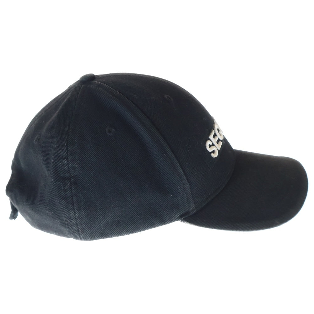 VETEMENTS(ヴェトモン) 17SS Securite Cap MSS17VR5 セキュリティ刺繍 ベースボールキャップ ブラック
