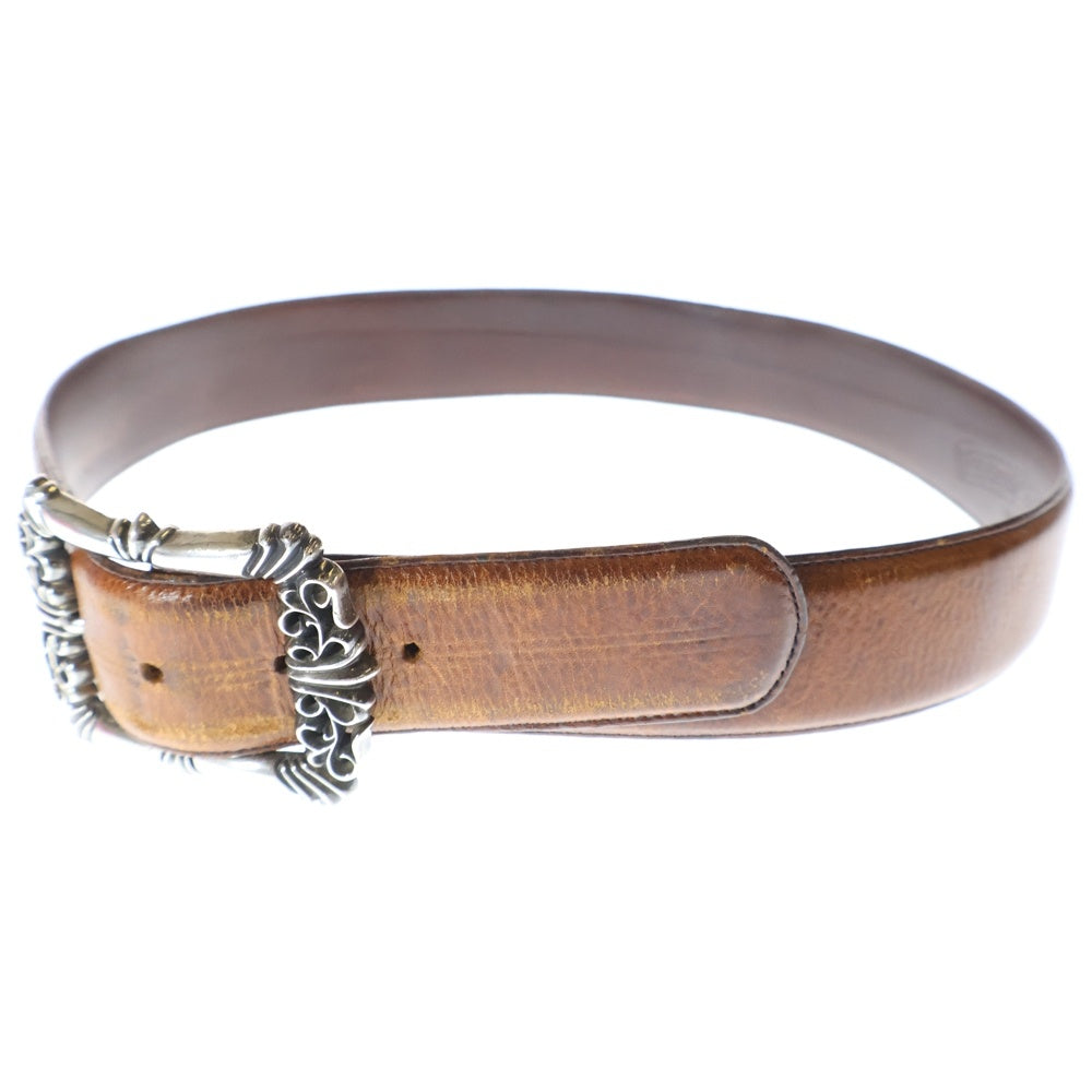 CHROME HEARTS(クロムハーツ) BLT FILIGREE OTJ フィリグリーOTJバックル レザーベルト ブラウン/シルバー