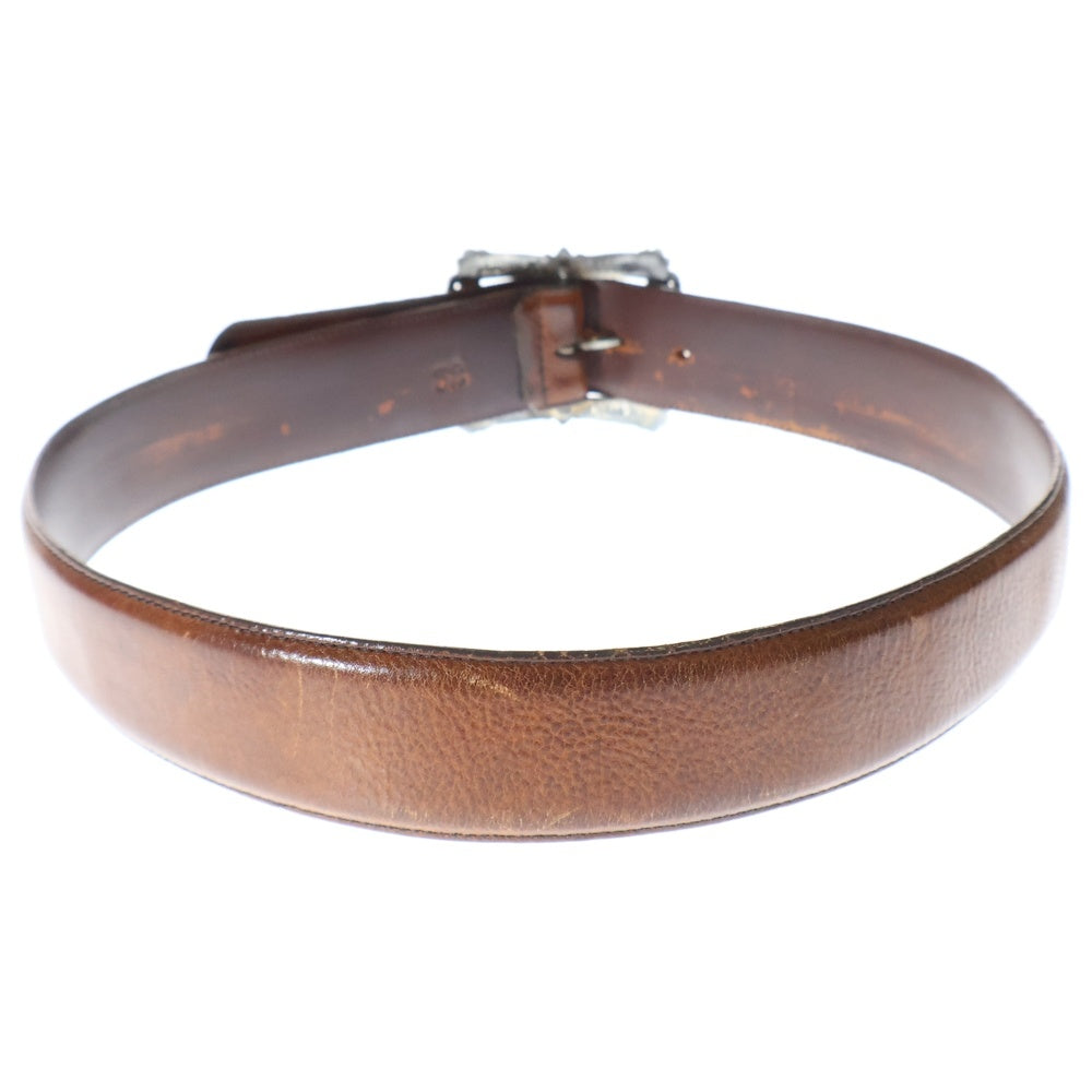 CHROME HEARTS(クロムハーツ) BLT FILIGREE OTJ フィリグリーOTJバックル レザーベルト ブラウン/シルバー