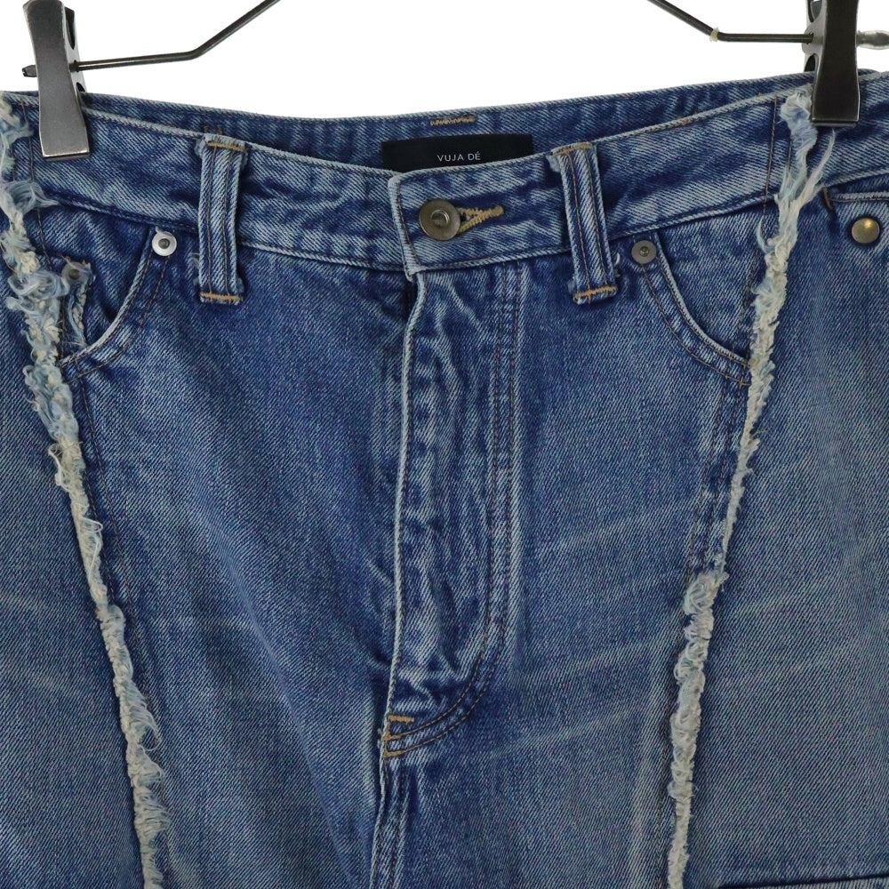 VUJADE(ヴジャデ) DAX SELVEDGE AFFIX CARGO SHORTS IN DENIM ダックスセルヴィッジ アフィックスデニムカーゴ ショーツ ハーフパンツ インディゴブルー