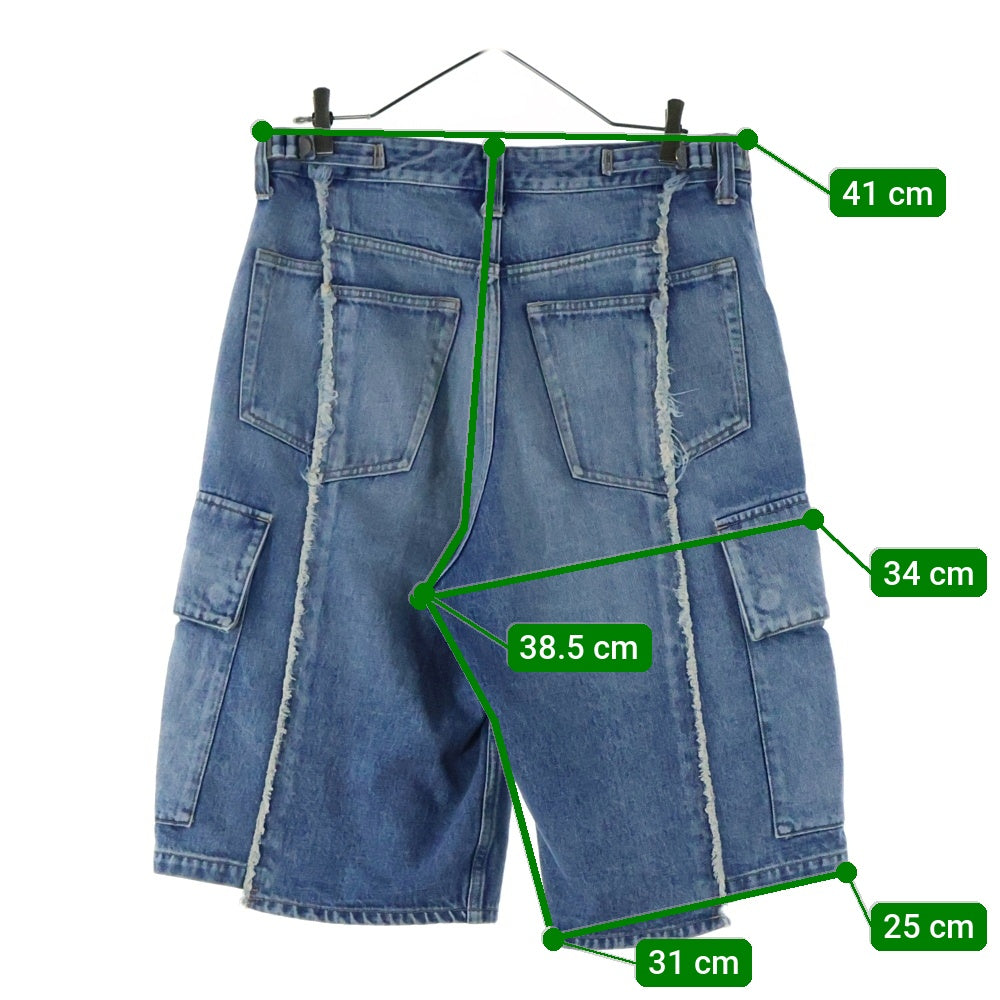 VUJADE(ヴジャデ) DAX SELVEDGE AFFIX CARGO SHORTS IN DENIM ダックスセルヴィッジ アフィックスデニムカーゴ ショーツ ハーフパンツ インディゴブルー