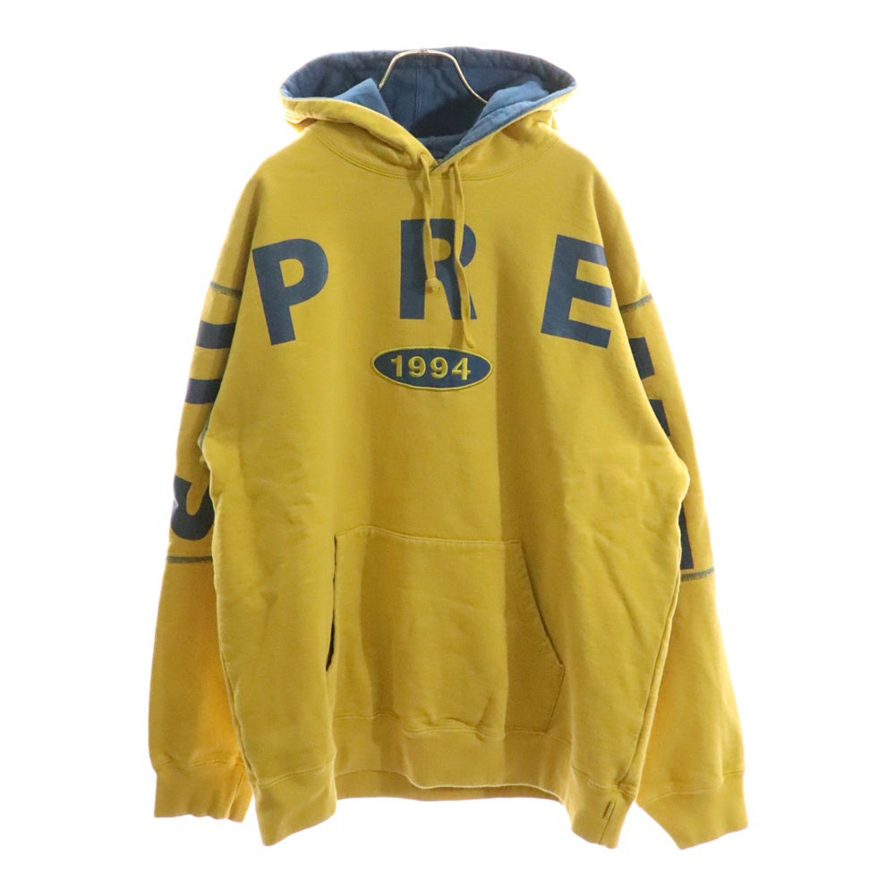 SUPREME(シュプリーム) 19AW Spread Logo Hooded Sweat スプレッドロゴ フーデッド プルオーバーパーカー スウェット イエロー