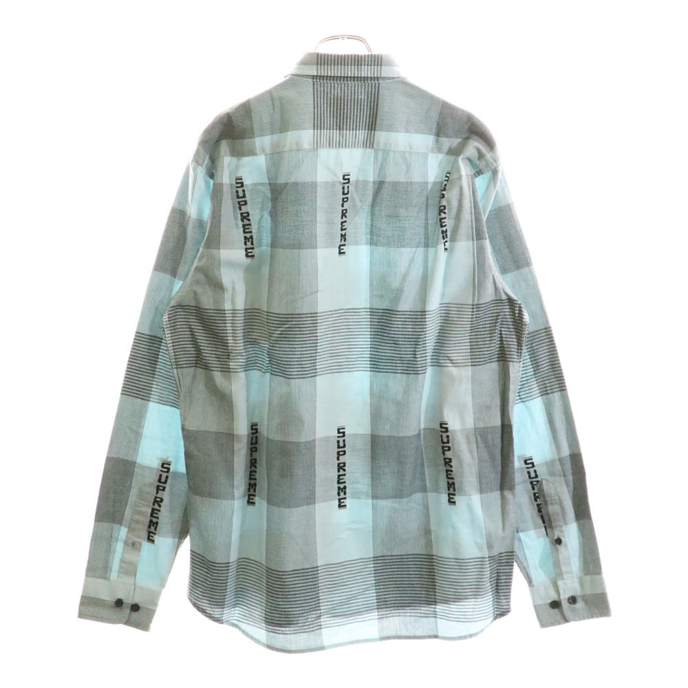 SUPREME(シュプリーム) 20SS Logo Plaid Shirt ロゴ プレイド 長袖シャツ チェック ライトブルー