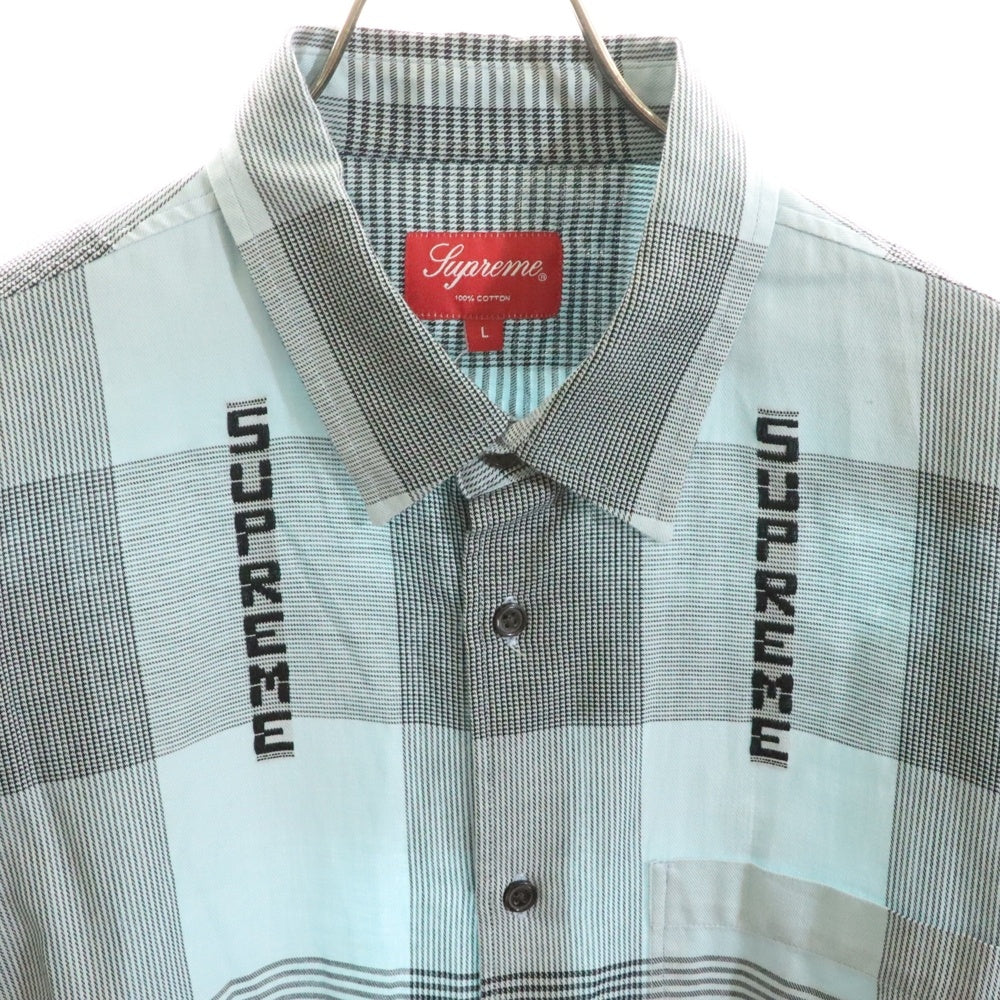 SUPREME(シュプリーム) 20SS Logo Plaid Shirt ロゴ プレイド 長袖シャツ チェック ライトブルー