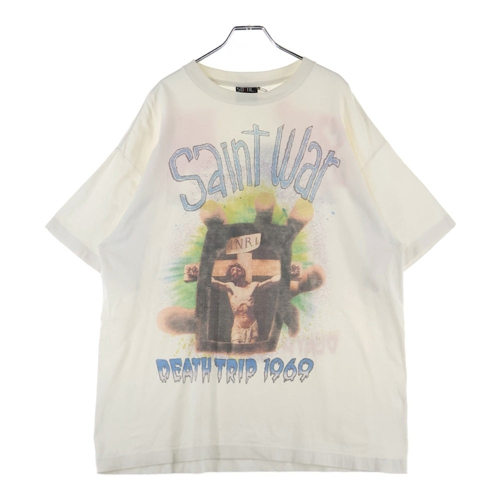 SAINT MICHAEL(セントマイケル) 24SS SS TEE フロントプリント 半袖Tシャツ カットソー ホワイト SM-YS8-0000-007