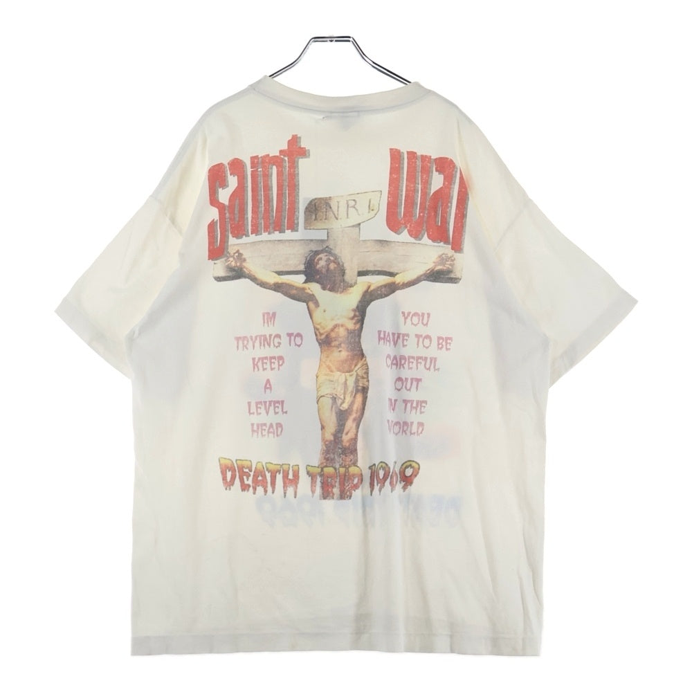 SAINT MICHAEL(セントマイケル) 24SS SS TEE フロントプリント 半袖Tシャツ カットソー ホワイト SM-YS8-0000-007