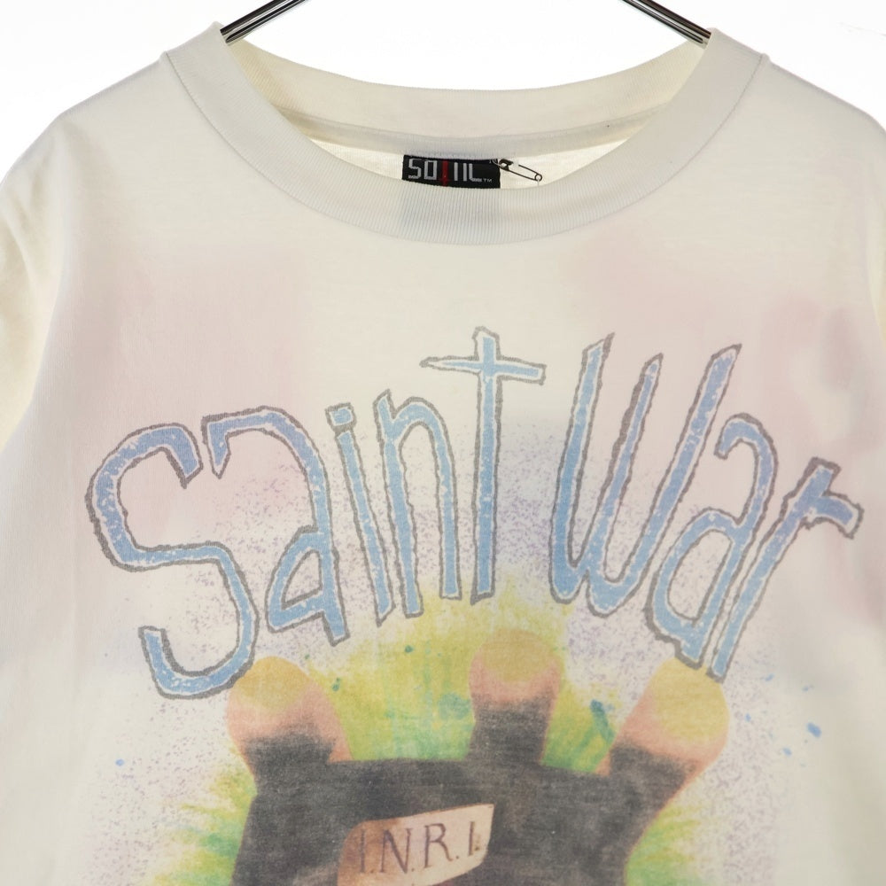 SAINT MICHAEL(セントマイケル) 24SS SS TEE フロントプリント 半袖Tシャツ カットソー ホワイト SM-YS8-0000-007