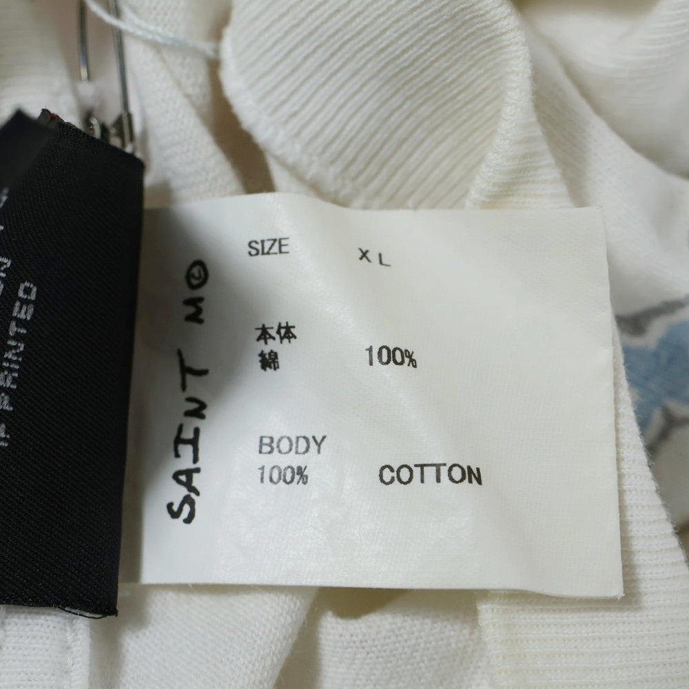 SAINT MICHAEL(セントマイケル) 24SS SS TEE フロントプリント 半袖Tシャツ カットソー ホワイト SM-YS8-0000-007