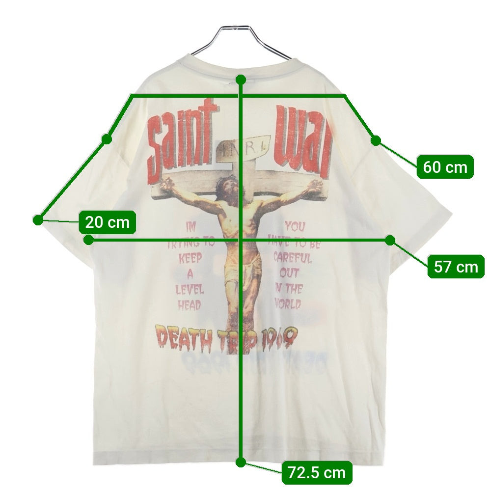SAINT MICHAEL(セントマイケル) 24SS SS TEE フロントプリント 半袖Tシャツ カットソー ホワイト SM-YS8-0000-007