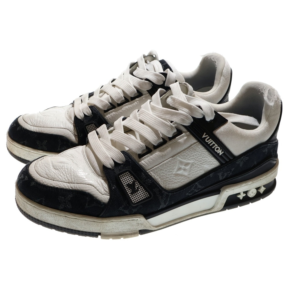 LOUIS VUITTON(ルイヴィトン) Trainer Line Sneakers トレーナー ライン ローカットスニーカー モノグラム デニム ホワイト/ブラック