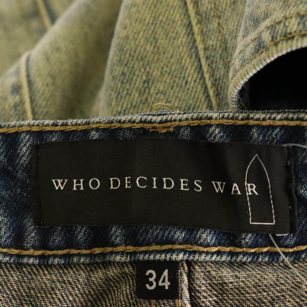 WHO DECIDES WAR(フーディサイズウォー) Chrome Stud Embroidered Short クロム スタッド ショーツ ハーフパンツ インディゴ