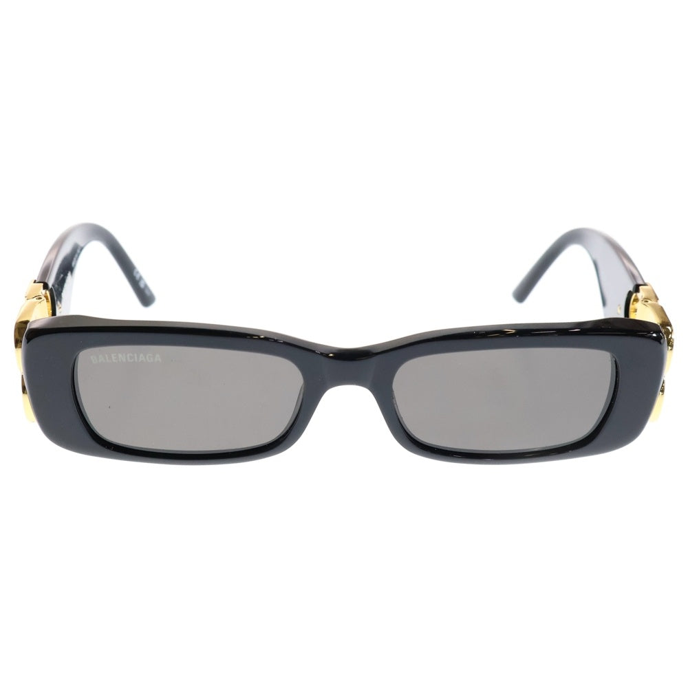 BALENCIAGA(バレンシアガ) Dynasty Rectangle BB0096S-001 ブラックアセテートフレーム ゴールド調金具 サングラス アイウェア ブラック