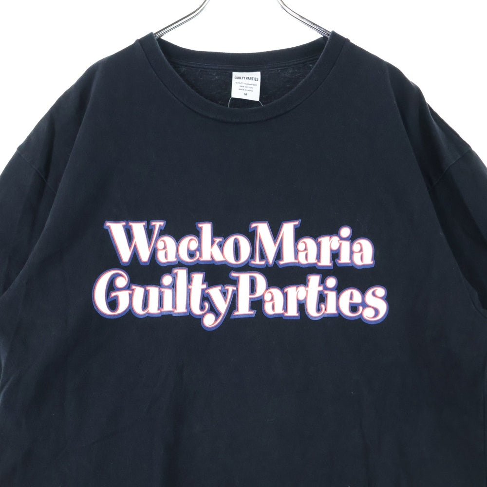 WACKO MARIA(ワコマリア) WASHED HEAVY WEIGHT CREW NECK T-SHIRT (TYPE-1) フロントプリント クルーネック半袖Tシャツ カットソー ブラック