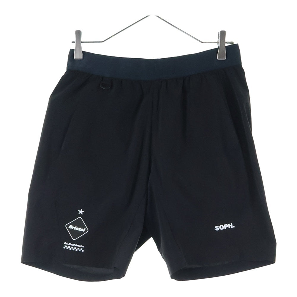 F.C.R.B./F.C.Real Bristol/FCRB(エフシーアールビー/エフシーレアルブリストル) 19SS STRECH LIGHT WEIGHT SHORTS FCRB-190039 ロゴ刺繍ストレッチ ショーツ ハーフパンツ ブラック