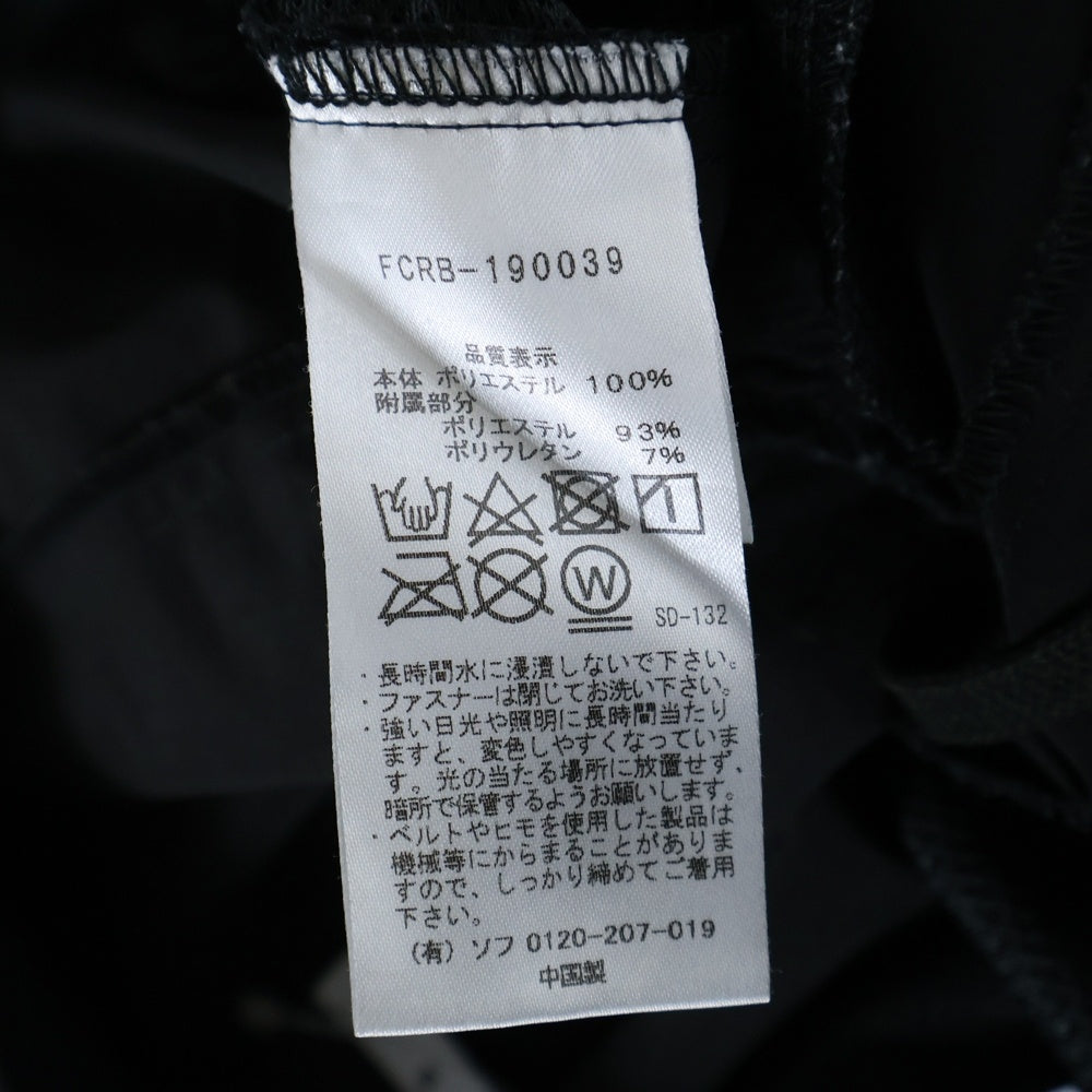 F.C.R.B./F.C.Real Bristol/FCRB(エフシーアールビー/エフシーレアルブリストル) 19SS STRECH LIGHT WEIGHT SHORTS FCRB-190039 ロゴ刺繍ストレッチ ショーツ ハーフパンツ ブラック