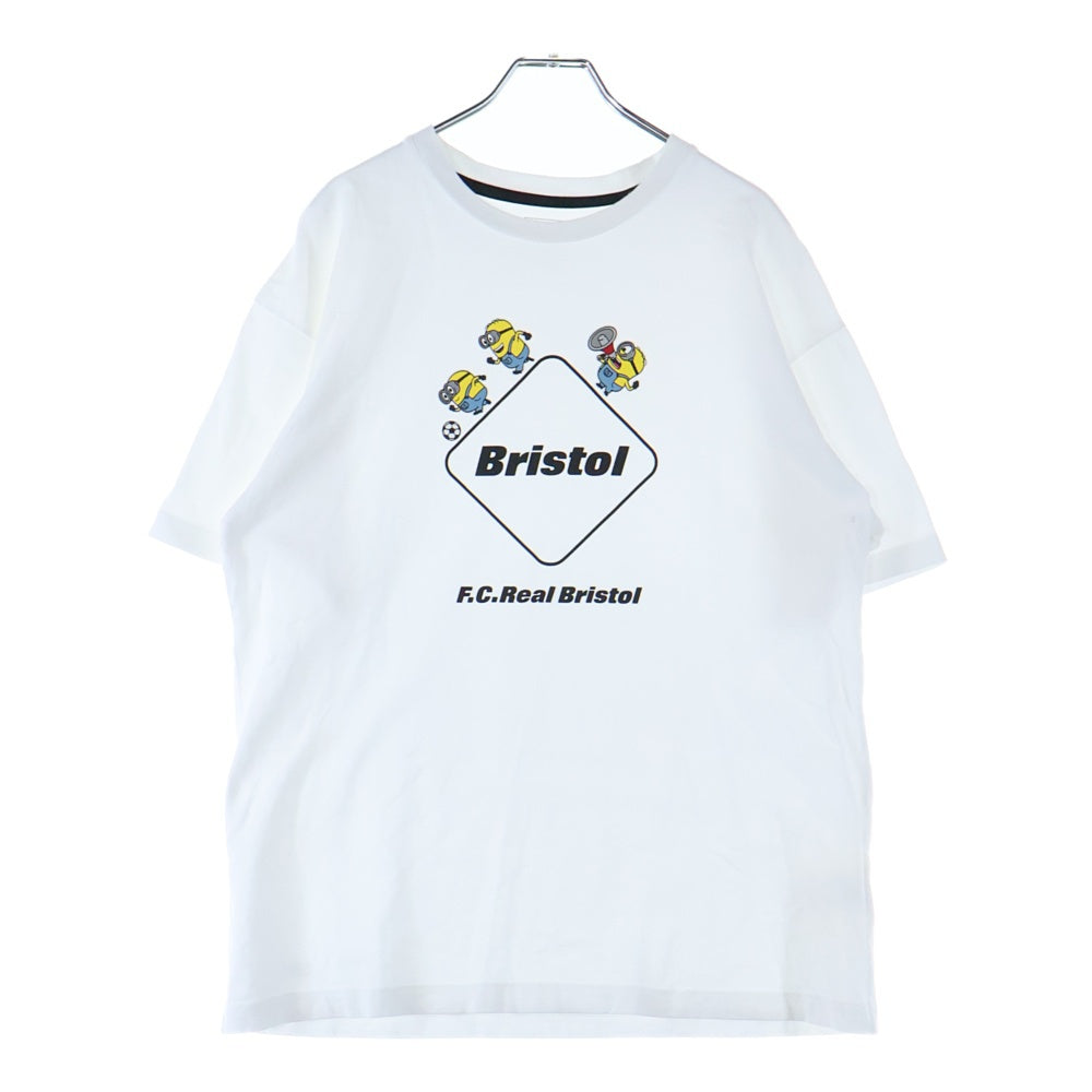 F.C.R.B./F.C.Real Bristol/FCRB(エフシーアールビー/エフシーレアルブリストル) 24SS MINIONS TEAM EMBLEM TEE FCRB-240156 ミニオンズ チームエンブレムプリント クルーネック半袖Tシャツカットソー ホワイト