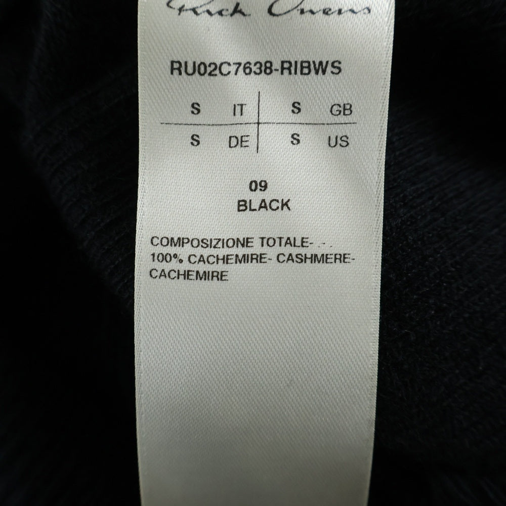 Rick Owens(リックオウエンス) 23AW RIB SWEATER RU02C7638-RIBWS カシミヤ リブニットセーター ブラック