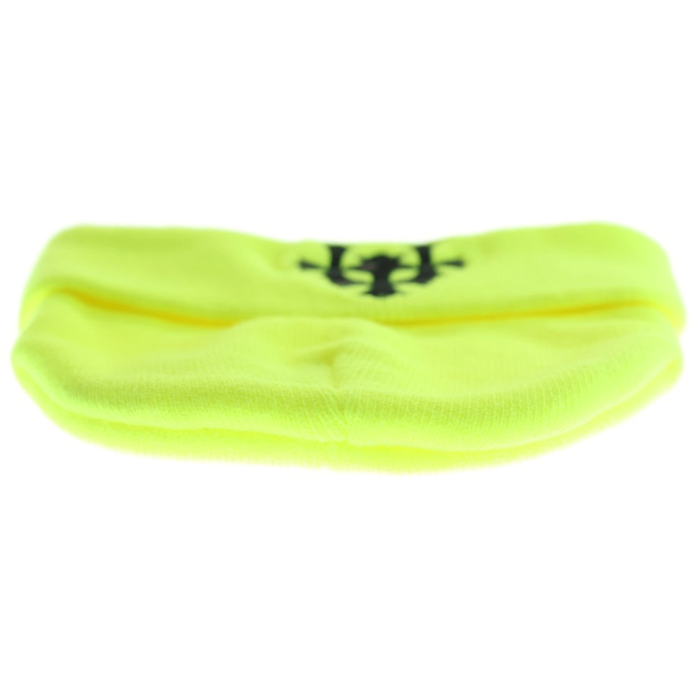 CHROME HEARTS(クロムハーツ) WATCH CAP 3 CH CRS NEON セメタリークロス刺繍ビーニーキャップ帽子 ニットキャップ イエロー