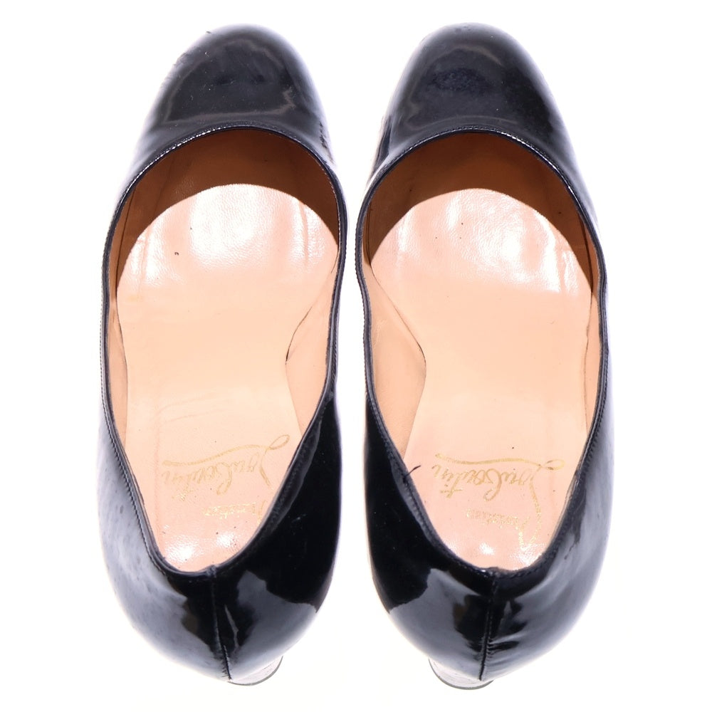 CHRISTIAN LOUBOUTIN(クリスチャンルブタン) パテント パンプス スタックヒール ブラック