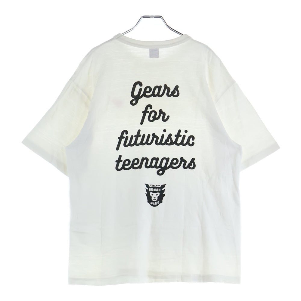 HUMAN MADE(ヒューマンメイド) HEART BADGES TEE ハートロゴ刺繍 クルーネック半袖Tシャツカットソー ホワイト