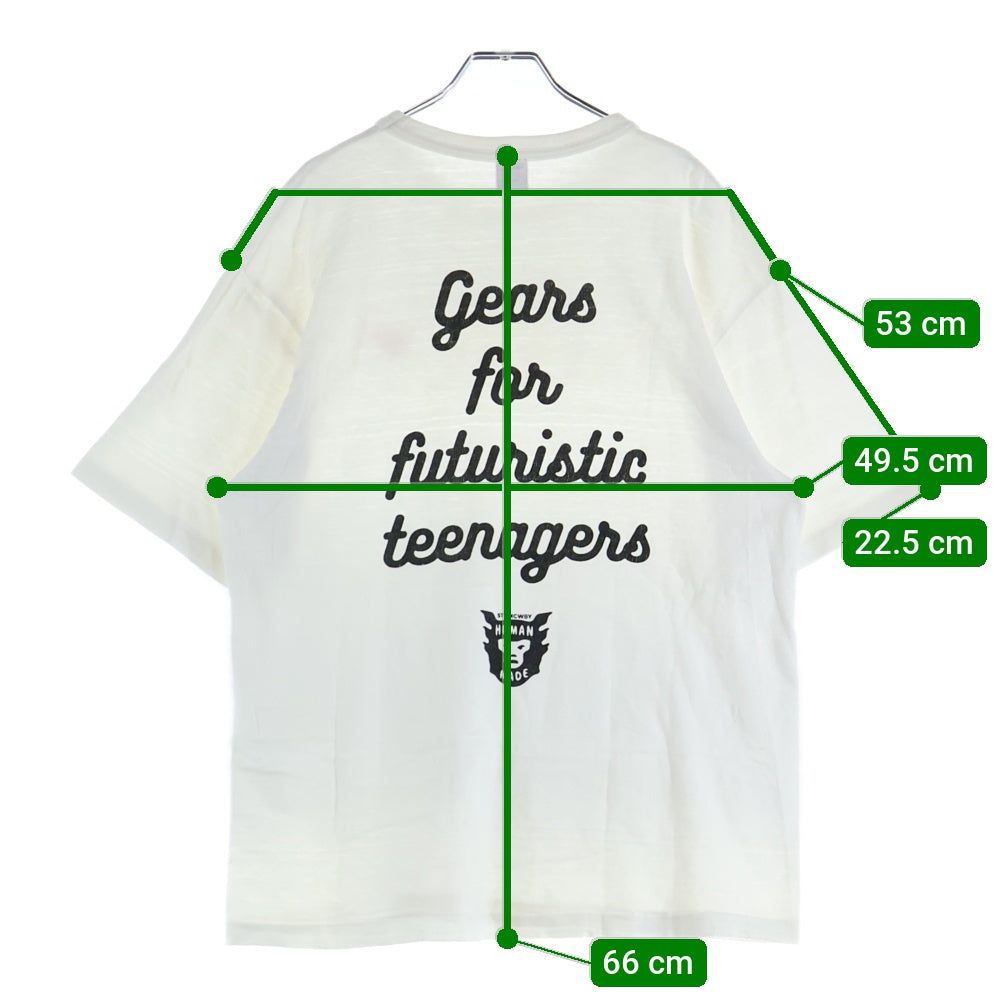 HUMAN MADE(ヒューマンメイド) HEART BADGES TEE ハートロゴ刺繍 クルーネック半袖Tシャツカットソー ホワイト