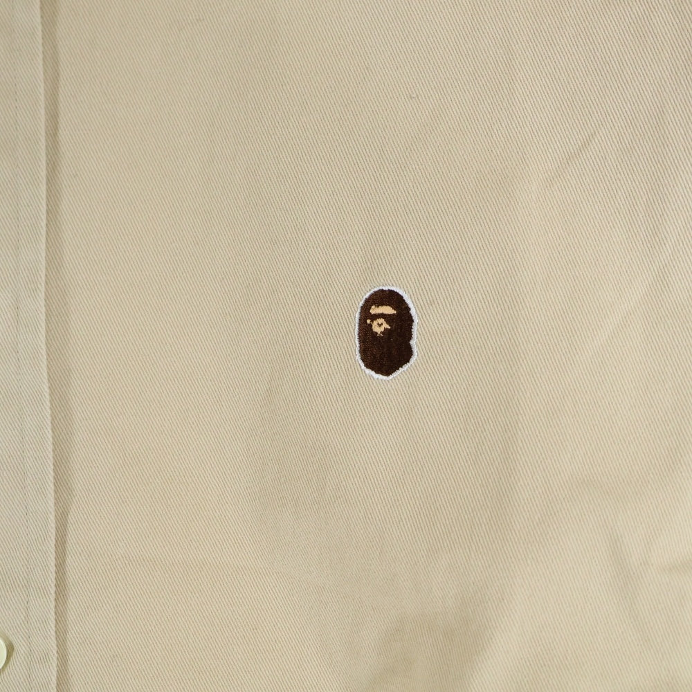 A BATHING APE(アベイシングエイプ) ONE POINT OXFORD LS SHIRT ワンポイント オックスフォード ロングスリーブ長袖シャツ ベージュ