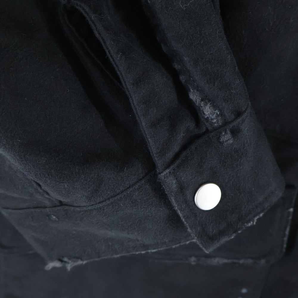 ANCELLM(アンセルム) 25AW MOLESKIN WORK JACKET ANC-JK64 モールスキン ダメージ加工 ワークジャケット ブラック