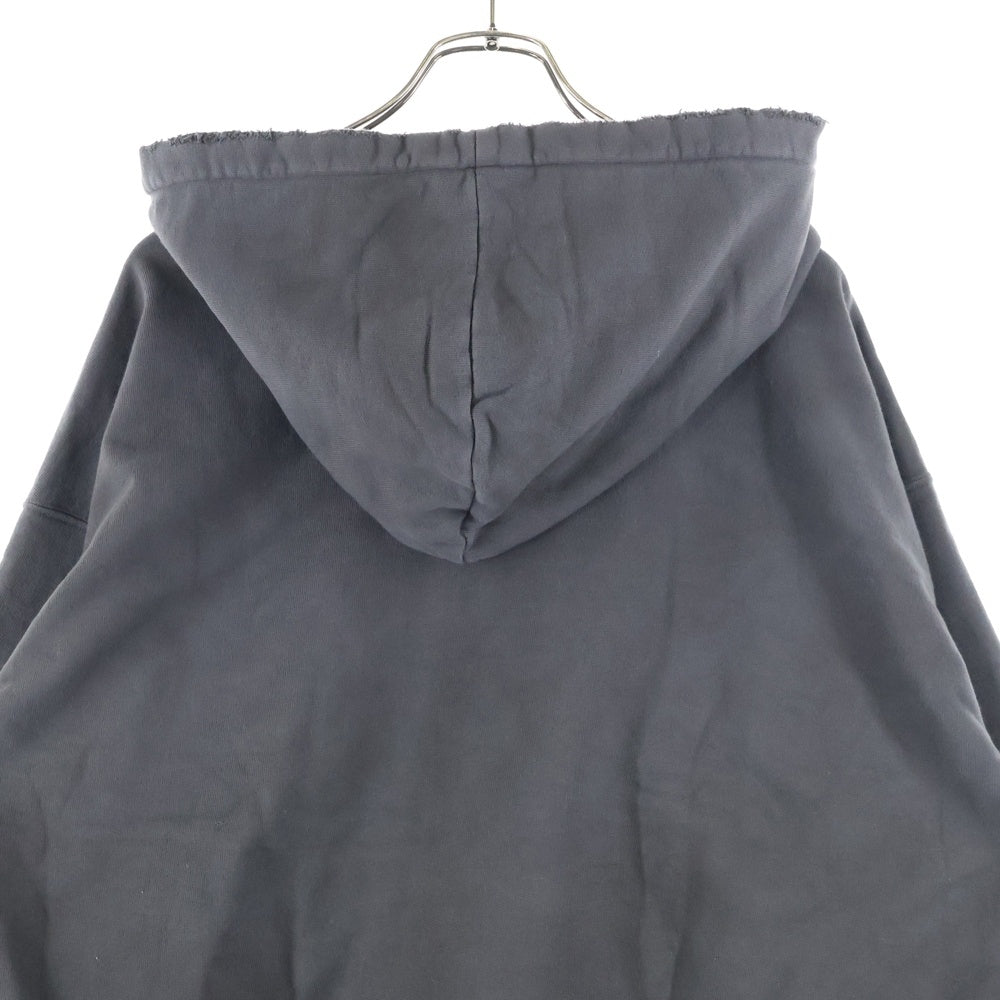 ANCELLM(アンセルム) 25AW HALF ZIP HOODIE ANC-CT117 ダメージ加工 ハーフジップフーディ パーカー ブラック