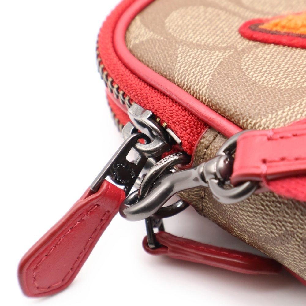 COACH(コーチ) VARSITY PATCHES シグネチャー ワッペン ショルダーバッグ PVCレザー ブラウン