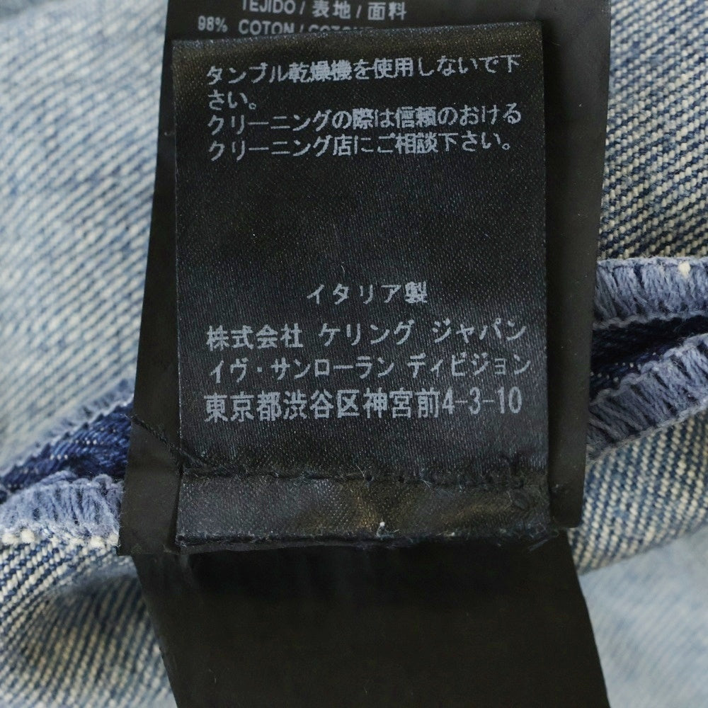 SAINT LAURENT PARIS(サンローランパリ) 16SS ダメージ加工 ニークラッシュデニムパンツ レディース 412203 Y477K インディゴ