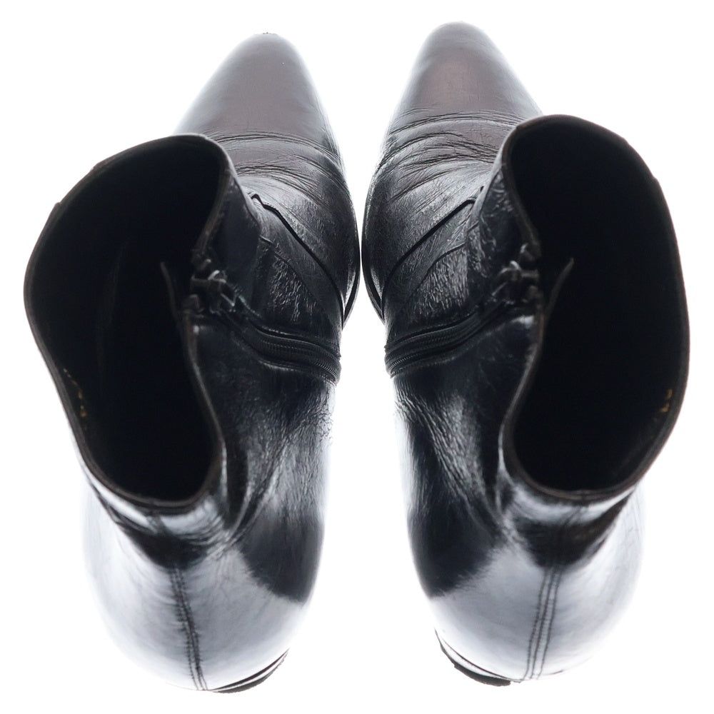 SAINT LAURENT PARIS(サンローランパリ) クラシック サイドジップレザーヒールブーツ 397021 ブラック