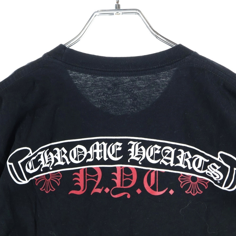 CHROME HEARTS(クロムハーツ) NYC Banner S/S Tee バックスクロールラベルプリント クルーネック 半袖Tシャツ ブラック