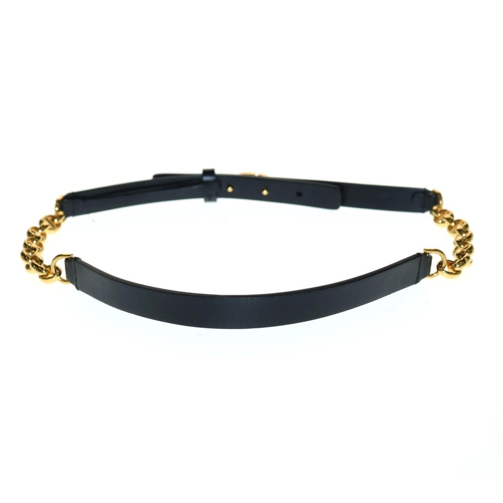 DIOR(ディオール) CARO CDロゴ レザー×チェーン GP ベルト ブラック/ゴールド