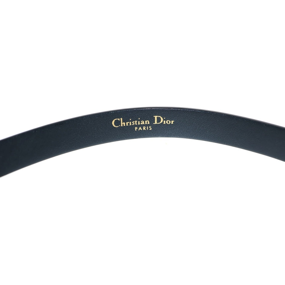 DIOR(ディオール) CARO CDロゴ レザー×チェーン GP ベルト ブラック/ゴールド