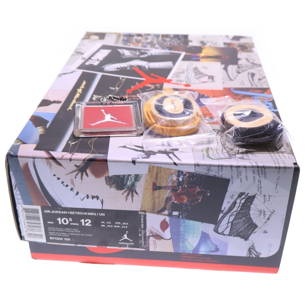 NIKE(ナイキ) ×UNION AIR JORDAN 1 RETRO HI NRG BV1300-106 ユニオン エアジョーダン1 レトロ ハイカットスニーカー ホワイト/レッド US10.5/28.5cm