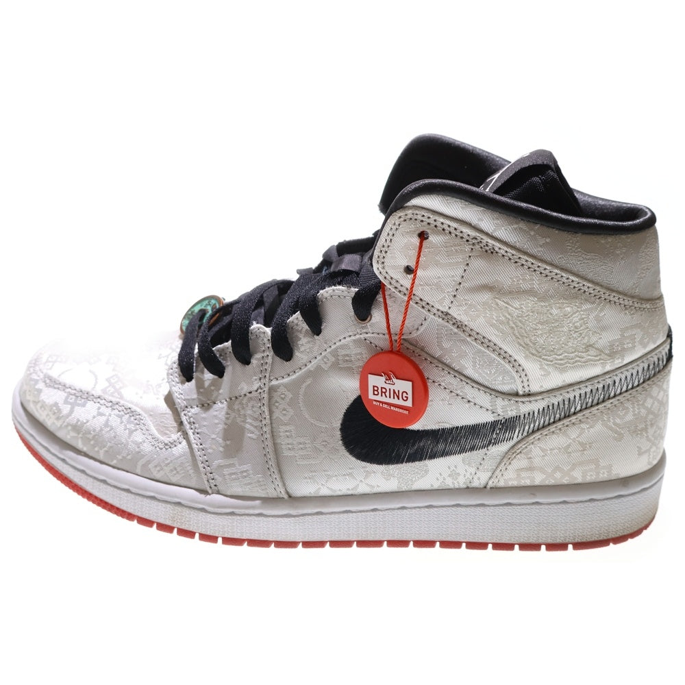 NIKE(ナイキ) ×CLOT AIR JORDAN 1 MID SE FEARLESS GC CU2804-100 ×クロット エアジョーダン1 ミッド フィアレス スニーカー ホワイト US10.5/28.5cm
