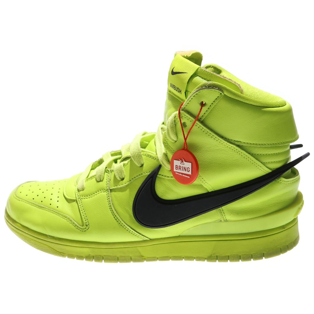 NIKE(ナイキ) ×AMBUSH DUNK HIGH FLASH LIME CU7544-300 × アンブッシュ ダンク フラッシュライム ハイカットスニーカー ネオングリーン US10.5/28.5cm