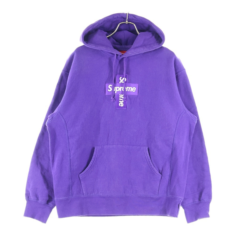 SUPREME(シュプリーム) 20AW Cross Box Logo Hooded Sweatshirt クロスボックスロゴスウェット プルオーバーパーカー パープル