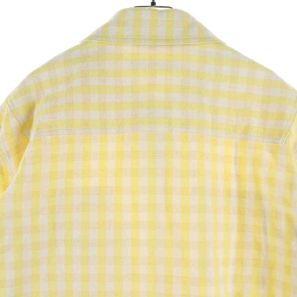 Acne Studios(アクネ ストゥディオズ) コットンウールロングスリーブ長袖チェックシャツ ジャケット FN-MN-OUTW000624 イエロー