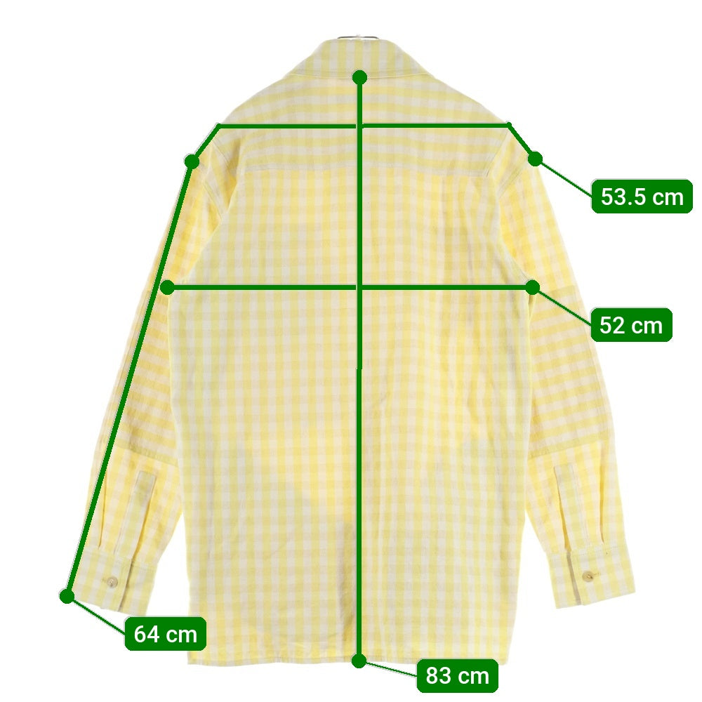 Acne Studios(アクネ ストゥディオズ) コットンウールロングスリーブ長袖チェックシャツ ジャケット FN-MN-OUTW000624 イエロー
