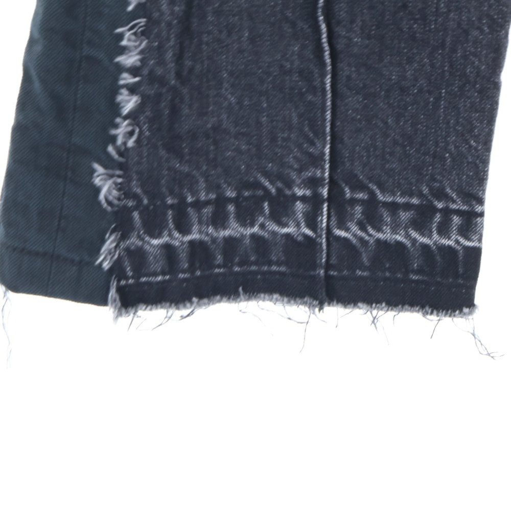 Sacai(サカイ) 21SS Denim Pants デニムパンツ フレアジーンズ リメイク 再構築 カットオフ ブラック 21-02514M