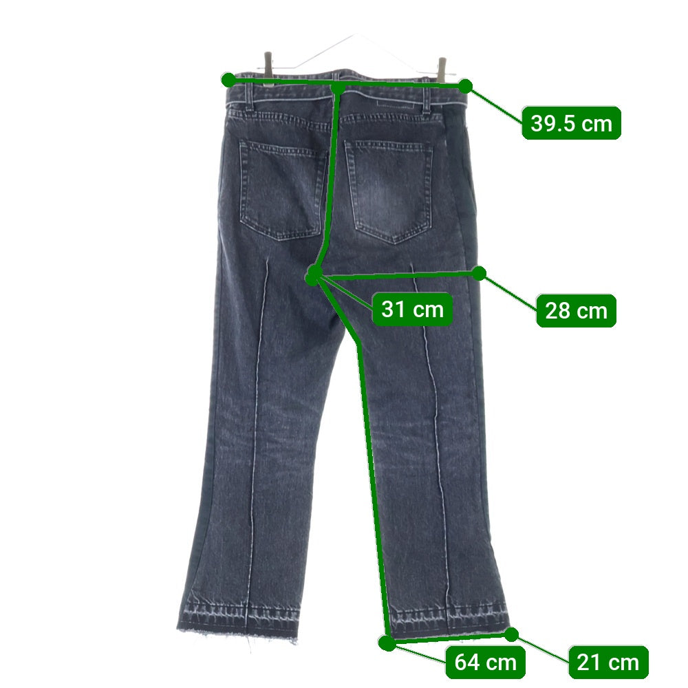 Sacai(サカイ) 21SS Denim Pants デニムパンツ フレアジーンズ リメイク 再構築 カットオフ ブラック 21-02514M