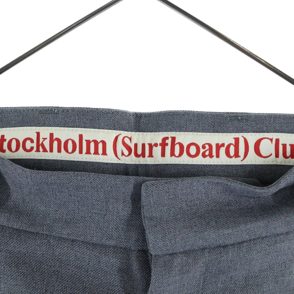 STOCKHOLM SURFBOARD CLUB(ストックホルムサーフボードクラブ) センタープレス ワイドスラックスパンツ グレー
