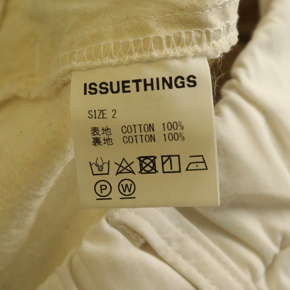 issuethings(イシューシングス) コットン カットオフ イージーパンツ ホワイト